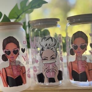 Stunning Girl Boss/16oz Glass Cups/Glass Straw